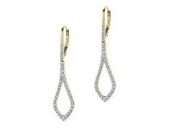 Kolczyki z żółtego złota z brylantami - 0,45 ct - próba 585. Żółte kolczyki Apart, z brylantem, złote. Za 6,490.00 zł.