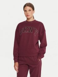 DKNY Sport Bluza DP5T1462 Bordowy Regular Fit. Czerwone bluzy DKNY Sport, xs, bez wzorów, z bawełny, bez kaptura. Za 349.99 zł.
