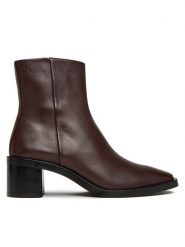 Calvin Klein Botki Block Heel Zip Boot Lth HW0HW02593 Bordowy. Czerwone botki Calvin Klein, bez wzorów, ze skóry, bez obcasa, na płaskiej podeszwie, bez zapięcia. Za 849.99 zł.