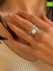 Les Petites Précieuses Srebrne pierścionki (3 szt.) z kamieniami szlachetnymi rozmiar: 52. Szare pierścionki Les Petites Précieuses, z cyrkonią, srebrne. Za 253.45 zł.