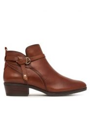 Pikolinos Botki Doroca W1U-8901C1 Brązowy. Brązowe botki Pikolinos, bez wzorów, ze skóry, bez obcasa, na słupku, bez zapięcia. Za 759.99 zł.