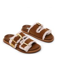 Steve Madden Klapki w kolorze jasnobrązowym rozmiar: 42. Brązowe klapki Steve Madden, bez wzorów, z otwartym noskiem, bez obcasa. Za 236.61 zł.