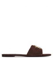 Tory Burch Klapki Eleanor Slide 174839 Brązowy. Brązowe klapki Tory Burch, bez wzorów, ze skóry, bez obcasa. Za 1,599.00 zł.