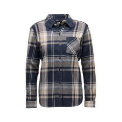 Bluzka damska Black Diamond Project Flannel. Niebieskie bluzki Black Diamond, bez wzorów, z bawełny, bez kołnierzyka, bez ramiączek. Za 409.50 zł.