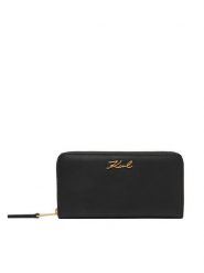 KARL LAGERFELD Portfel A1W32106 Czarny. Czarne portfele KARL LAGERFELD, bez wzorów, ze skóry. Za 649.99 zł.