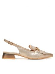 Hispanitas Baleriny Dali HV253817 Złoty. Żółte baleriny Hispanitas, bez wzorów, ze skóry, bez obcasa. Za 359.99 zł.