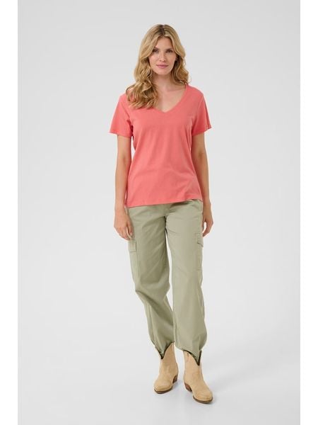 Kaffe Koszulka w kolorze pomarańczowym rozmiar: M. Pomarańczowe bluzki Kaffe, m, bez wzorów, bez kołnierzyka, bez ramiączek. Za 78.47 zł.