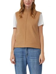 S.Oliver Bezrękawnik w kolorze jasnobrązowym rozmiar: 38. Brązowe swetry S.Oliver, s, bez wzorów, bez ramiączek. Za 95.99 zł.