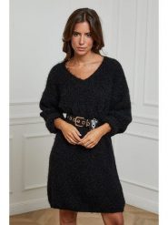 L'armoire de Suzette Sukienka dzianinowa w kolorze czarnym rozmiar: 34/36. Czarne sukienki L'armoire de Suzette, na co dzień, l, bez wzorów, z dzianiny, klasyczne, bez kołnierzyka, bez ramiączek, midi, proste. Za 86.99 zł.