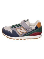 New Balance Sneakersy w kolorze niebiesko-zielono-szarym rozmiar: 18. Niebieskie trampki New Balance, bez wzorów, z gumy, bez zapięcia. Za 118.84 zł.