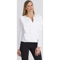 BLUZKA Patrizia Pepe. Białe bluzki Patrizia Pepe, bez wzorów, z tkaniny, bez kołnierzyka, bez ramiączek. Za 533.40 zł.