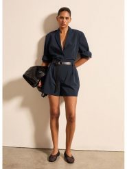 STEFANEL Szorty w kolorze granatowym rozmiar: 44. Niebieskie szorty Stefanel, bez wzorów, z tkaniny. Za 130.99 zł.