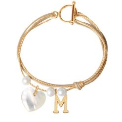 Bransoletka Royal. Białe bransoletki Lilou, z perłą, pozłacane. Za 330.00 zł.