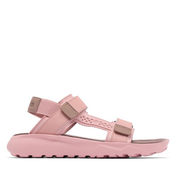 Sandały Columbia. Czerwone sandały Columbia, bez wzorów, bez obcasa, na płaskiej podeszwie, bez zapięcia. Za 269.99 zł.