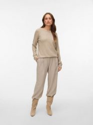 Vero Moda Sweter w kolorze beżowym rozmiar: S. Brązowe swetry Vero Moda, s, bez wzorów, z materiału, bez ramiączek. Za 82.99 zł.