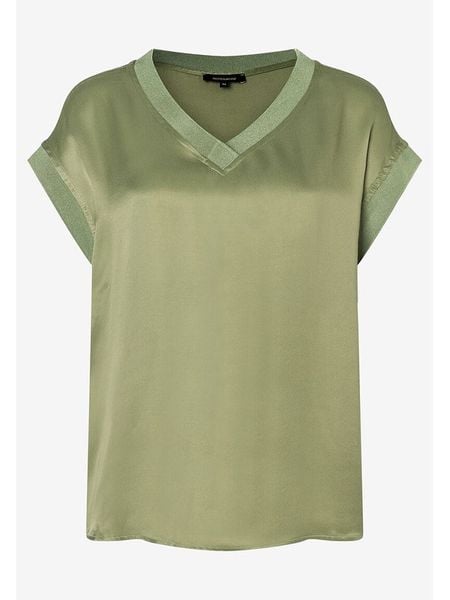 More & More Bluzka w kolorze oliwkowym rozmiar: 46. Zielone bluzki More & More, bez wzorów, z wiskozy, bez kołnierzyka, bez ramiączek. Za 149.45 zł.