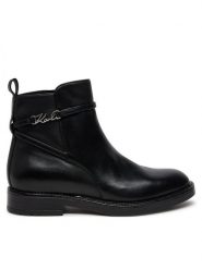 KARL LAGERFELD Botki KL41444 Czarny. Czarne botki KARL LAGERFELD, bez wzorów, ze skóry, bez obcasa, na płaskiej podeszwie, bez zapięcia. Za 1,109.00 zł.
