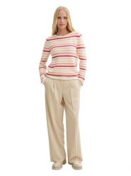 Tom Tailor Sweter w kolorze biało-beżowo-czerwonym rozmiar: 3XL. Białe swetry Tom Tailor, xl, bez wzorów, z bawełny, bez ramiączek. Za 69.99 zł.