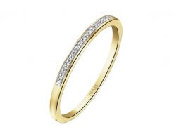 Pierścionek z żółtego złota z diamentami - 0,04 ct - próba 375. Żółte pierścionki Apart, z diamentem, złote. Za 999.00 zł.