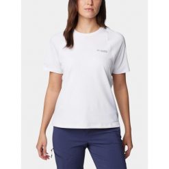 Koszulka sportowa damska Columbia Summit Valley. Białe koszulki sportowe Columbia, bez wzorów, bez ramiączek, trekkingowe. Za 229.00 zł.