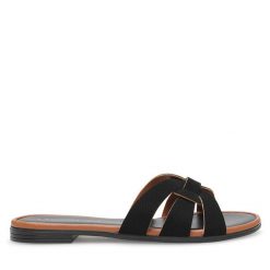 Klapki Lasocki. Czarne klapki Lasocki, bez wzorów, bez obcasa. Za 119.99 zł.