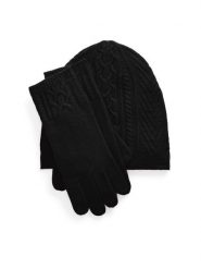 LAUREN RALPH LAUREN Zestaw czapka, szalik i rękawiczki 454960056002 Czarny. Czarne czapki Lauren Ralph Lauren, bez wzorów, z materiału. Za 1,049.00 zł.