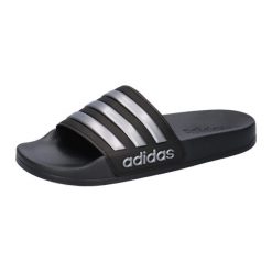 Adidas Adilette Shower K junior czarne - klapki Cloudfoam. Czarne klapki Adidas, bez wzorów, z materiału, bez obcasa. Za 109.00 zł.
