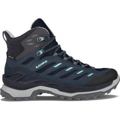 Buty trekkingowe damskie Lowa Innovo Mid Gtx. Niebieskie trekkingi Lowa, z materiału, trekkingowe. Za 947.75 zł.