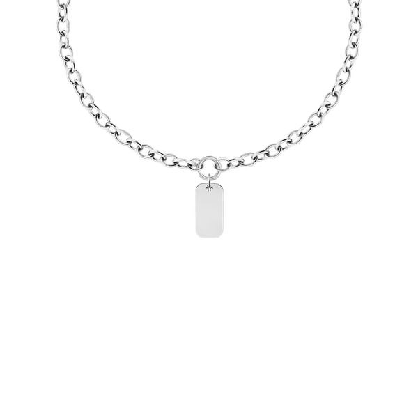 Naszyjnik Łańcuch No.1 z posrebrzanym Nieśmiertelnikiem 2,4 cm. Szare naszyjniki Lilou, posrebrzane. Za 403.00 zł.