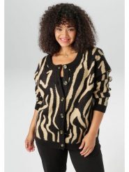 Aniston Kardigan w kolorze czarno-beżowym rozmiar: 54. Czarne kardigany Aniston, bez wzorów. Za 78.66 zł.