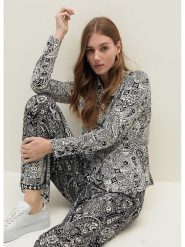 STEFANEL Bluzka w kolorze czarno-białym rozmiar: S. Białe bluzki Stefanel, s, bez wzorów, bez kołnierzyka, bez ramiączek. Za 114.44 zł.