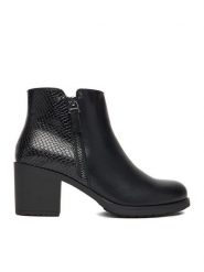 Clara Barson Botki CEO-WS6317-02 Czarny. Czarne botki Clara Barson, bez wzorów, z materiału, bez obcasa, na słupku, bez zapięcia. Za 149.99 zł.