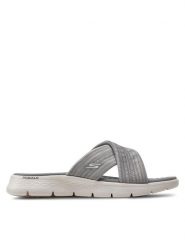 Skechers Klapki Go Walk Flex Sandal-Impressed 141420/GRY Szary. Szare klapki Skechers, bez wzorów, z materiału, bez obcasa. Za 199.99 zł.