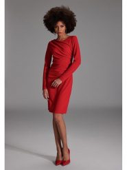 SWING Sukienka w kolorze czerwonym rozmiar: 46. Czerwone sukienki Swing, bez wzorów, bez kołnierzyka, bez ramiączek, midi. Za 197.17 zł.