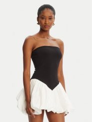BARDOT Sukienka koktajlowa Vega Strapless 59903DB Czarny Slim Fit. Czarne sukienki Bardot, bez wzorów, z syntetyku, wizytowe, bez kołnierzyka, bez ramiączek. Za 599.99 zł.