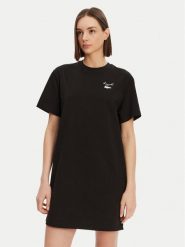 Lacoste Sukienka codzienna EF9573 Czarny Regular Fit. Czarne sukienki Lacoste, na co dzień, bez wzorów, z bawełny, bez kołnierzyka, bez ramiączek, proste. Za 299.99 zł.