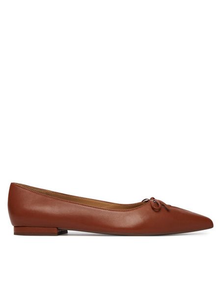 LAUREN RALPH LAUREN Baleriny 802P06376001 Brązowy. Brązowe baleriny Lauren Ralph Lauren, bez wzorów, ze skóry, bez obcasa. Za 445.99 zł.