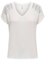 ONLY Koszulka w kolorze białym rozmiar: XS. Białe bluzki Only, xs, bez wzorów, bez kołnierzyka, bez ramiączek. Za 43.16 zł.