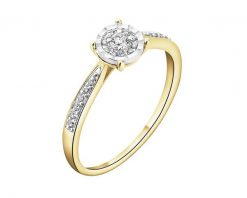 Pierścionek z żółtego i białego złota z brylantami - 0,15 ct - próba 585. Białe pierścionki Apart, z brylantem, złote. Za 3,090.00 zł.