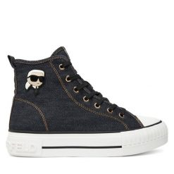 Trampki KARL LAGERFELD. Niebieskie trampki KARL LAGERFELD, bez wzorów, bez zapięcia. Za 619.99 zł.