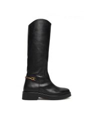 Tommy Hilfiger Oficerki Horsebit Riding FW0FW08863 Czarny. Czarne kozaki TOMMY HILFIGER, ze skóry, bez obcasa, na płaskiej podeszwie, bez zapięcia. Za 1,199.00 zł.