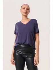 SAINT TROPEZ Koszulka "Soaked in Luxury" w kolorze granatowym rozmiar: XL. Niebieskie bluzki Saint Tropez, xl, bez wzorów, z lyocellu, bez kołnierzyka, bez ramiączek. Za 119.40 zł.