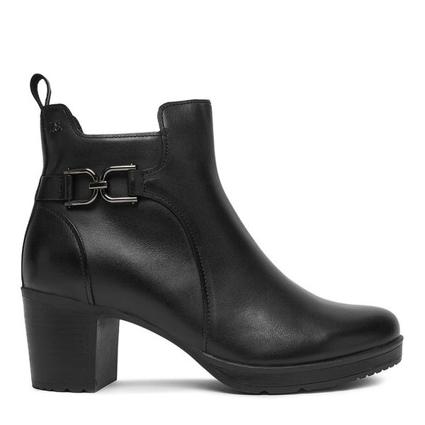 Botki Josef Seibel. Czarne botki Josef Seibel, bez wzorów, bez obcasa, na płaskiej podeszwie, bez zapięcia. Za 609.99 zł.