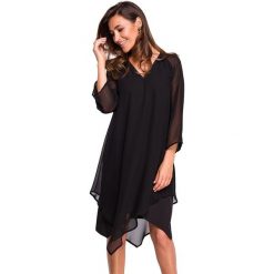 Stylove Sukienka w kolorze czarnym rozmiar: S. Czarne sukienki Stylove, s, bez wzorów, z asymetrycznym kołnierzem, bez ramiączek, midi, asymetryczne. Za 211.45 zł.