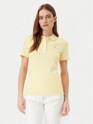 Tommy Hilfiger Polo 1985 WW0WW43225 Żółty Slim Fit. Żółte koszulki polo TOMMY HILFIGER, xl, bez wzorów, z bawełny, bez kołnierzyka, bez ramiączek. Za 219.99 zł.