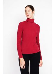 ASSUILI Koszulka w kolorze czerwonym rozmiar: 34. Czerwone bluzki Assuili, bez wzorów, z bawełny, klasyczne, bez kołnierzyka, bez ramiączek. Za 78.99 zł.