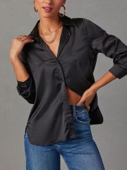 Milan Kiss Koszula w kolorze czarnym rozmiar: XL. Czarne koszule Milan Kiss, xl, bez wzorów, bez kołnierzyka, bez ramiączek. Za 126.99 zł.