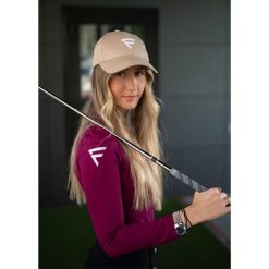 Languagepl Czapka golfowa Merino – Regulowana, oddychająca, lekka, ochrona UV. Brązowe czapki FLAIRWAY GOLF, bez wzorów. Za 106.00 zł.