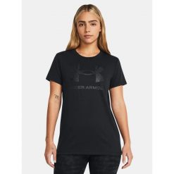 Koszulka fitness damska UNDER ARMOUR 1356305 z krótkim rękawem. Brązowe koszulki sportowe Under Armour, bez wzorów, bez ramiączek, na fitness i siłownię. Za 79.99 zł.