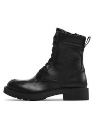 Simple Botki SL-50-02-000099 Czarny. Czarne botki Simple, bez wzorów, ze skóry, bez obcasa, na płaskiej podeszwie, bez zapięcia. Za 599.99 zł.